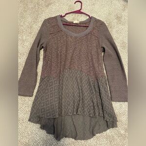 Meadow Rue Textured Knit Top in Taupe